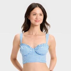 Colsie NWT Women's Blue Gingham Corset Size L